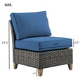 thumbnail image 4 of Grand Patio Outdoor Furniture, Patio Wicker  Armless Sofa, Peacock Blue, 4 of 6