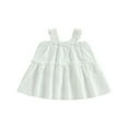 thumbnail image 1 of Robes à Volants Sans Manches Épaules Dénudées Couleur Unie Robe Princesse, 1 of 8