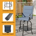 thumbnail image 4 of Outdoor Swivel Bar Stools Set of 2, Bar Stools with Armrests and High Back, All-Weather Patio Bar Height Chairs,  Tall Stools for Patio, Deck, Backyard, Poolside,330lbs Weight Limit, 4 of 6