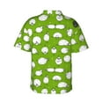 thumbnail image 3 of Uemuo Funny Sheep Doing Yoga Printed Regular Fit Short Sleeve Casual Hawaiian Shirt for Men,Aloha shirt,Tropical shirt,Floral print shirt,Vacation Beach shirt-Small, 3 of 9