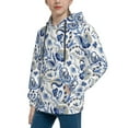 thumbnail image 2 of Lsque Blue Paisley Patten Youth Hoodie Sweatshirt Pullover with Kangaroo Pocket Boys and Girls Hoodie Warm Hoodie for Kids-Medium, 2 of 6