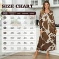 thumbnail image 7 of Xoenoiee Brown Cow Print Long Nightgowns for Women Long Sleeve Sleepshirt Button Sleep Dress Mumu Dress V Neck Sleepwear Plus Size, 2XL, 7 of 7
