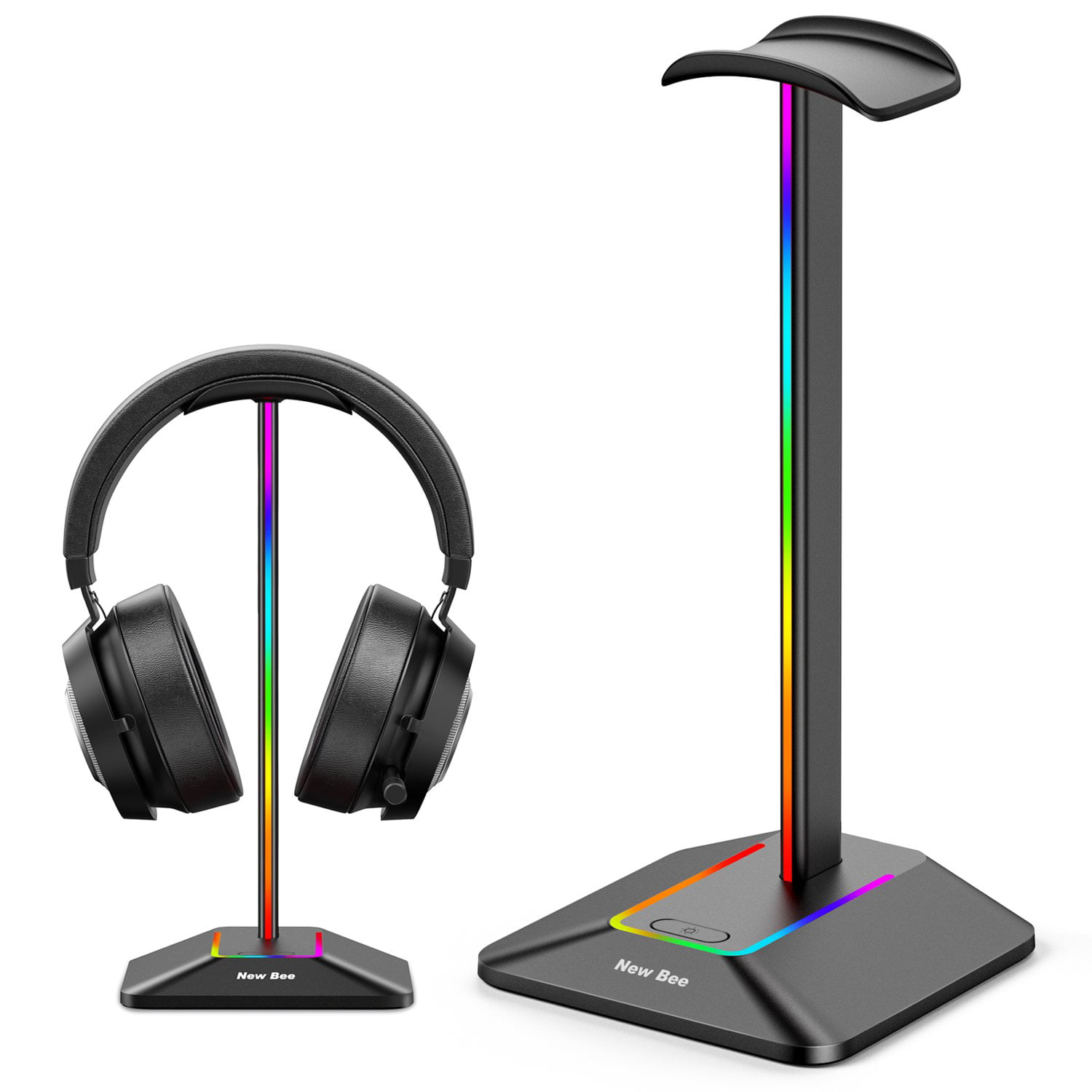 NEW BEE RGB Gaming Headphones Stand Headset Holder with Ports(USB /USB-C) -
