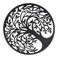 thumbnail image 1 of Metal Tree Wall Plaque, Wall Art Decor Fade Resistant Round Black Rust Proof 11.81 Inch  for Home for Outdoor, 1 of 7