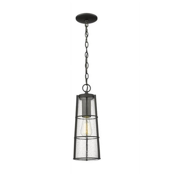 Z Lite 591CHB-BK 6 in. Helix 1 Light Outdoor Chain Mount Ceiling Fixture, Black