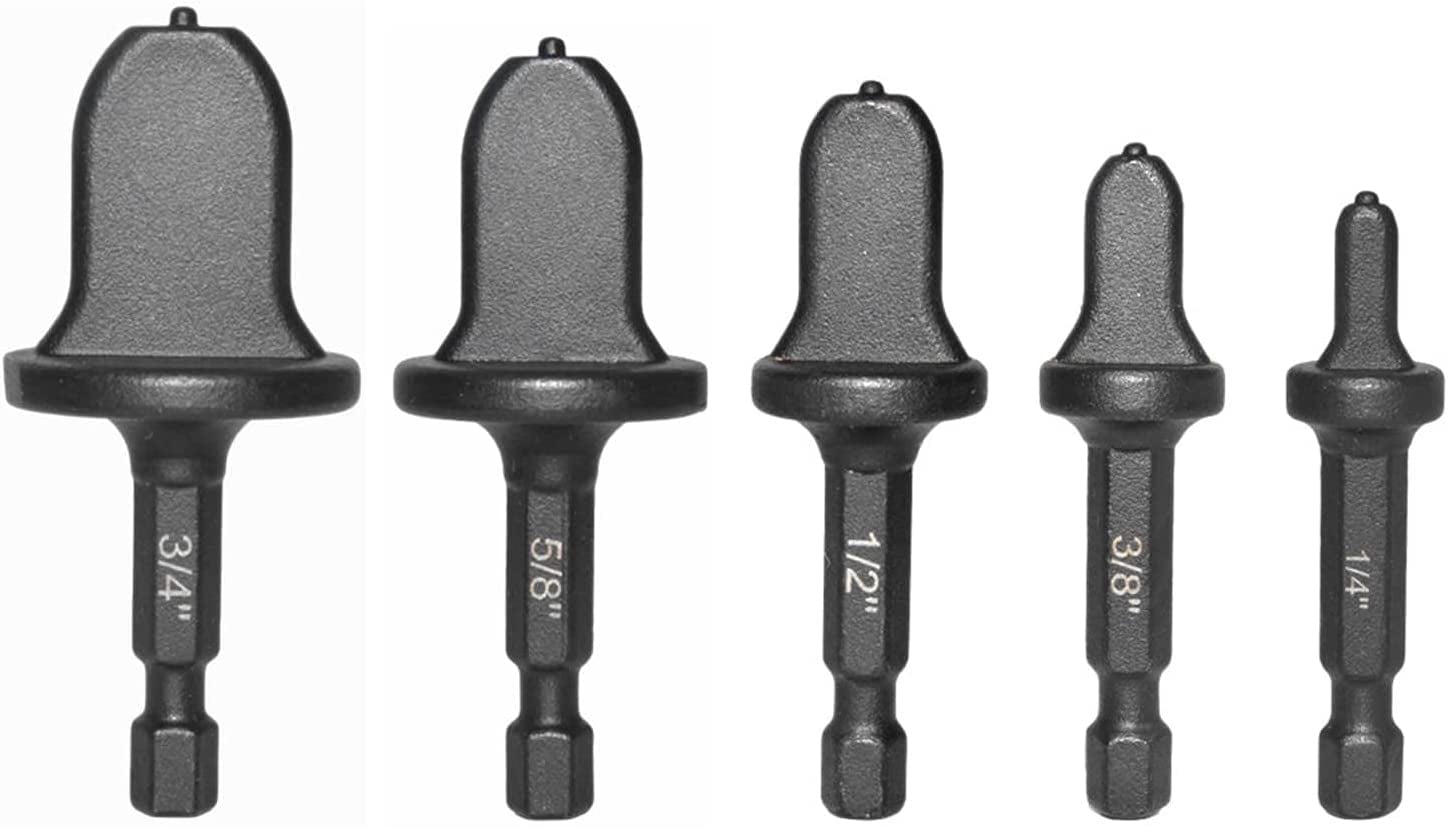 Hymnorq 5PC Flaring Tool Drill Bit Set for HVAC Air Conditioner Copper