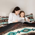thumbnail image 5 of Castle Fairy Brown Teal Aztec Twin Comforter Sets,Bohemian Western Theme Bedding Set, 5 of 8