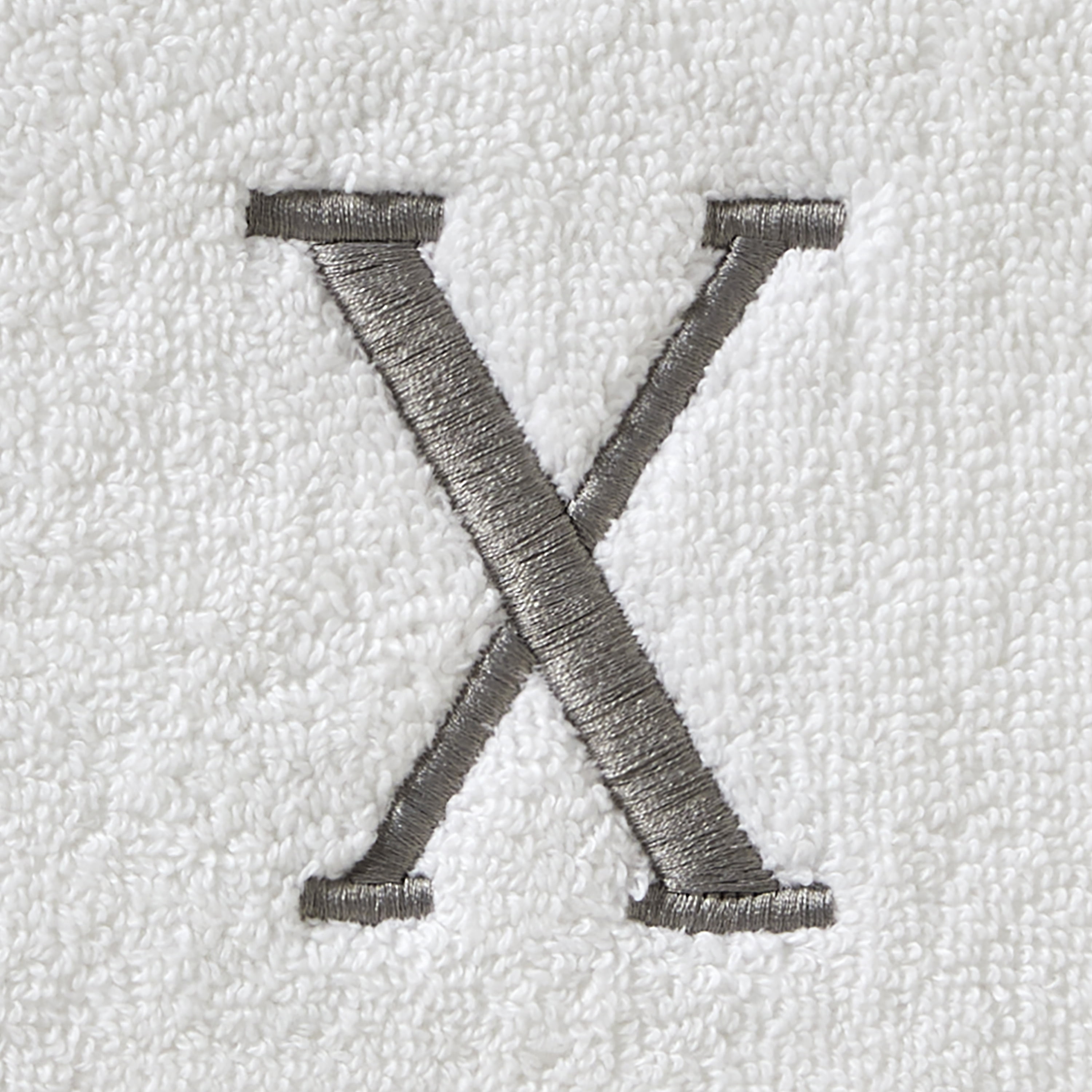 SKL Home Casual Monogram Bath Towel, "X",  White
