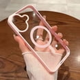 thumbnail image 4 of Shockproof Magnetic Clear Phone Case For iPhone 16 15 14 13 12 11 Pro Max Plus Magsafe Wireless Charge Acrylic Hard pink Cover Pink For iPhone 13, 4 of 6