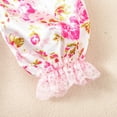 thumbnail image 4 of Toddler Baby Girl Summer Clothes Floral Short Sleeve Shirt Top and Shorts Cute Ribbed Outfit Clothing Set Girls Summer Set 3-24 Months,6-9 Months, 4 of 8