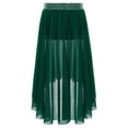 thumbnail image 3 of YUUMIN Kids Girls Shiny Rhinestone Split High Low Mesh Skirts Lyrical Contemporary Modern Ballet Dance Skirts Green 14, 3 of 6