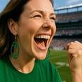 thumbnail image 2 of Mall of Style - Green Football Earrings for Women - Football Jewelry - Football Stuff (Pine Green), 2 of 8