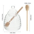 thumbnail image 3 of honey jar Glass Honey Jar with Dipper and Lid - Food Storage Canister (5.24X3.94X3.94Inch), 3 of 10
