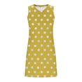 thumbnail image 6 of HAOTAGS Summer Dresses for Women 2026 Summer Polka Dot Women's Dress Casual Open - slit Yellow Size XL, 6 of 7