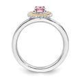 thumbnail image 2 of Sterling Silver & 14k Pink Tourmaline Ring, 2 of 8