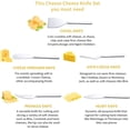 thumbnail image 3 of shiyou-Cheese Knife Set of 5 for All Types of Cheese, Stainless Steel Cheese Cutter Slicer Ergonomic Design for Confortable Grip and Cut, Butter Spreader Knife, 3 of 4