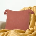 thumbnail image 3 of LR Home Ox Bay Hand-Woven Red/Orange Solid All-Natural Cotton Pillow Cover, 3 of 9