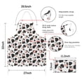 thumbnail image 7 of White Cow Black Shape Pattern Apron-Garden Aprons for Women with Pockets-Cotton Linen Waterproof Kitchen Cooking Gardening Aprons Adjustable for Kitchen,Cooking,BBQ and Salon 33x27 Inch, 7 of 7