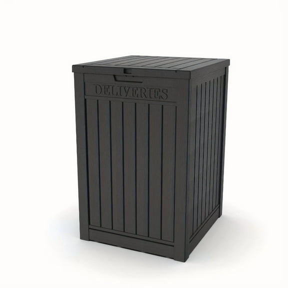 55 Gallon Lockable Outdoor Storage Box - Waterproof & UV-Resistant Deck Box for Porch, Tools & Deliveries - Easy Assembly