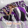thumbnail image 4 of 3 Piece Purple Stripe Duvet Cover Set Queen Size,Microfiber Comforter/Quilt Cover with Corner Ties and 2 Pillowcases,Black Grey White Gradient Striped Geometric All Season Bedding with Zipper Closure, 4 of 8