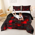 thumbnail image 3 of Erosebridal Letter Monogrammed S Boy Full Size Comforter Sets 3 Pieces,Teens Children Black Red Futuristic Cubes Bedding Sets,Black Reversible, 3 of 6