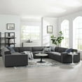 thumbnail image 2 of Sectional Sofa Set, Fabric, Dark Grey Gray, Modern Contemporary Urban Design, Living Lounge Room Hotel Lobby Hospitality, 2 of 10
