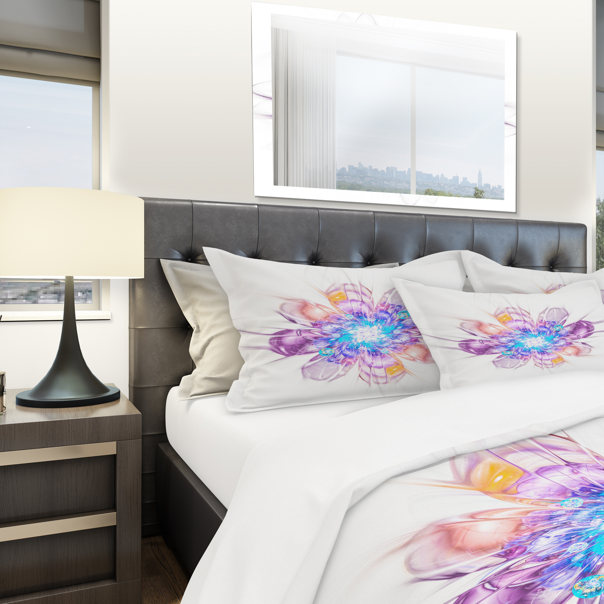 Designart 'Perfect Fractal Flower in Multi Colors' Modern & Contemporary Duvet Cover Set