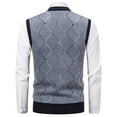 thumbnail image 4 of Men's Sweater Vests V Neck Sleeveless Pullover Knit Tops Casual Stretchy Lightweight Fall Winter Argyle Sweaters (XXL, Gray), 4 of 6