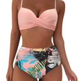 thumbnail image 2 of Traje de baño de mujer con escote en V profundo, cintura alta dividida, bikini sexy ajustado, 2 of 5