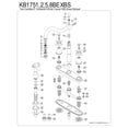 thumbnail image 4 of Kingston KB1752BEXBS Essex Two-Handle 4-Hole 8" Centerset Kitchen Faucet with Brass Sprayer in Polished Brass, 4 of 5