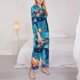 thumbnail image 3 of Fotbe Colorful Underwater Plant Turtle Conjunto de Pijama de Manga Larga para Mujer con Estampado, Ropa de Dormir de 2 Piezas, Conjunto de Casa Suave y Cómodo con Bolsillos-XX-Large, 3 of 7
