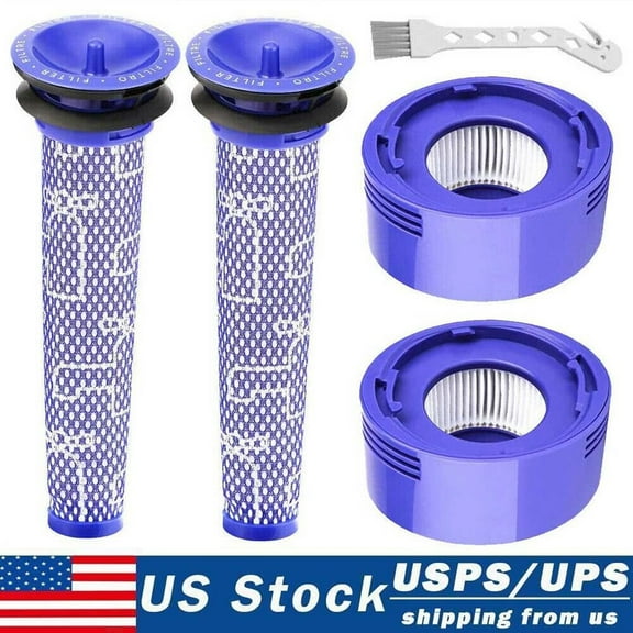 ANEWISE 4 Pack Replacement Kit for Dyson V7 V8 Animal Absolute Vacuum Filter 965661-01 & 967478-01, 2 Pre Filters 2 HEPA Post Filters
