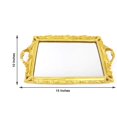 thumbnail image 3 of Efavormart Metallic Gold Resin Decorative Serving Tray - Rectangle Mirrored Vanity Tray - 15"x10", 3 of 11