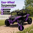 thumbnail image 4 of 24V Kids Powered Ride On UTV, Electric Ride On Car for Kids Ages 3-5 with Remote, Bluetooth, LED Lights, 4-Wheel Suspension, Purple, 4 of 7