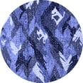 thumbnail image 1 of Ahgly Company Indoor Round Abstract Blue Modern Area Rugs, 7' Round, 1 of 4