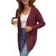 thumbnail image 2 of Suéter Informal de Color Liso para Mujer, Cárdigan Oversize de Punto Suave para Mujer Rojo Vino XL, 2 of 8