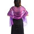 thumbnail image 2 of Mdesiwst Thin Bright Silk Solid Color Dress Shawl Bridesmaid Cheongsam Long Shawl, 2 of 7
