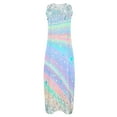 thumbnail image 4 of Dvkptbk Women's Summer Robe Maxi Sans Manches d'Été à Col en V Décontractée Boho, Robe Soleil, Ourlet à Imprimé Dégradé, Longue, Style Piste, Robes de Plage, 4 of 5