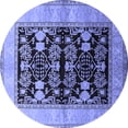 thumbnail image 1 of Ahgly Company Indoor Round Oriental Blue Industrial Area Rugs, 7' Round, 1 of 4