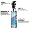 thumbnail image 3 of Yayeee 20oz Insulated Water Bottle Double Wall Stainless Steel with Flip Straw Lid, Seaside Door, 3 of 7