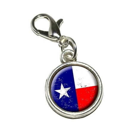 Texas Flag Charm - Texas Flag Distressed Bracelet Charm