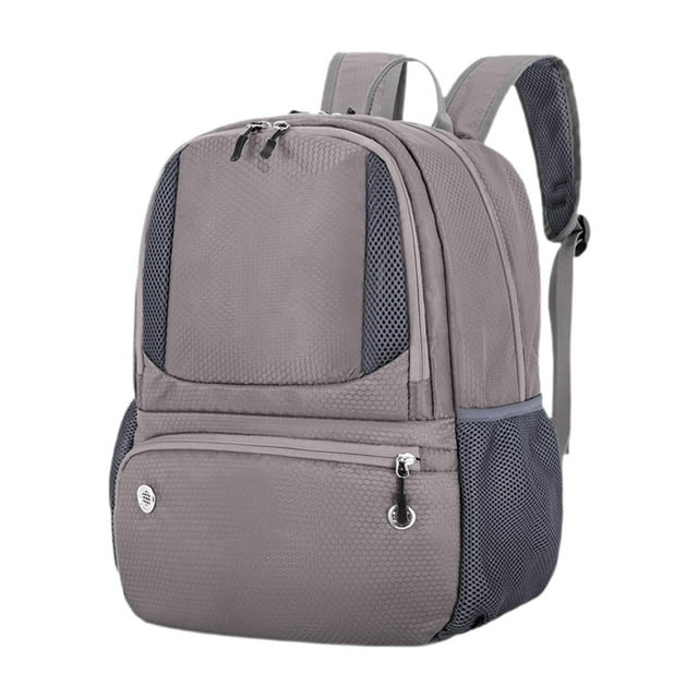 Colaxi Basketball Backpack Portable Practical Outdoor Water Resistant Football Knapsack Gray