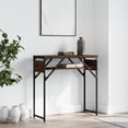 thumbnail image 1 of vidaXL Console Table with Shelf Brown Oak 75x30x75cm Engineered Wood, 1 of 5