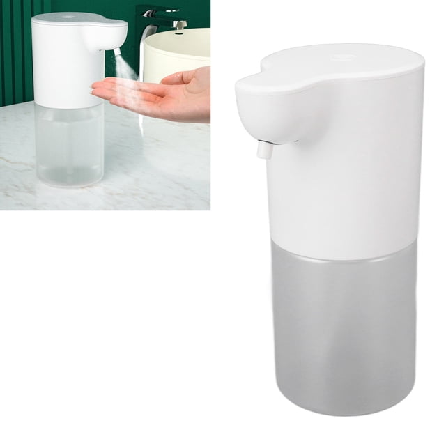 Distributeur Automatique de Savons, Distributeur Automatique de Savon à Main 350ML Distributeur de Savon Rechargeable Distributeur de Savon Sans Contact pour Comptoir de Salle de Bain Toilettes