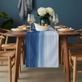 thumbnail image 2 of Navy Blue Ombre Table Runner - 60 Inch Long, Kitchen Dining Table Runner Dresser Scarves, Modern Abstract Art Ocean Oil Painting Farmhouse Decor for Coffee Tables Wedding Party Banquet, 2 of 8