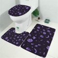 thumbnail image 2 of Purple Halloween Ghosts Skulls and Bats Bathroom Rugs Sets 3 Piece,Toilet Cover Set,Absorbent Non Slip Bathroom Mats Sets with U-Shaped Contour Rug Toilet Rug Set, 2 of 5
