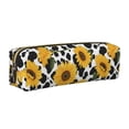 thumbnail image 1 of Balery Cow Print Sunflower Estuche de Lápices de Cuero Impreso, Estuche para Suministros de Arte, Estuche de Lápices con Cremallera, Estuche de Almacenamiento de Papelería, 1 of 7