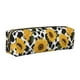 thumbnail image 1 of Disketp Cow Print Sunflower Estuche de Lápices de Cuero con Cierre, Estuche Compacto para Papelería, Bolígrafos y Accesorios Pequeños, 1 of 7