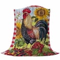 thumbnail image 6 of Vintage Rooster Blanket Soft Cozy Warm Throw Blanket for Couch, Plush Fuzzy Flannel Fleece Blankets for Sofa, Sunflower Plaid Pastoral Animals Bed Blankets Lightweight Gifts for Women, 32"x48", 6 of 9