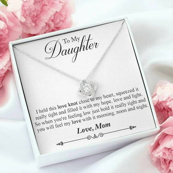 To My Daughter Necklace from Mom gift Daughter Necklace, Mother and Daughter Necklace, Pendant Message Mother Daughter Gifts Pendant Necklaces styles On Birthday, Christmas, Anniversary